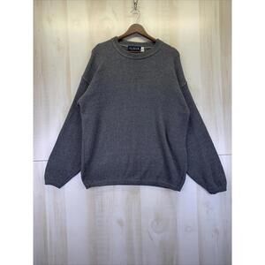 Vintage J G Hook 90s Gray Knit Crew Neck Mens Womens Unisex Sweater Pullover Lrg